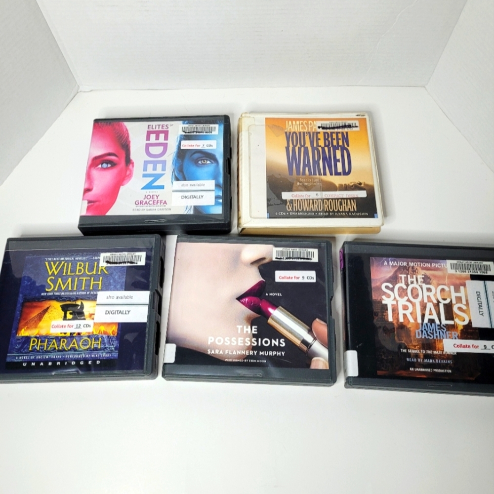 Lot of 5 Audiobooks on CDs Fiction Ex Library